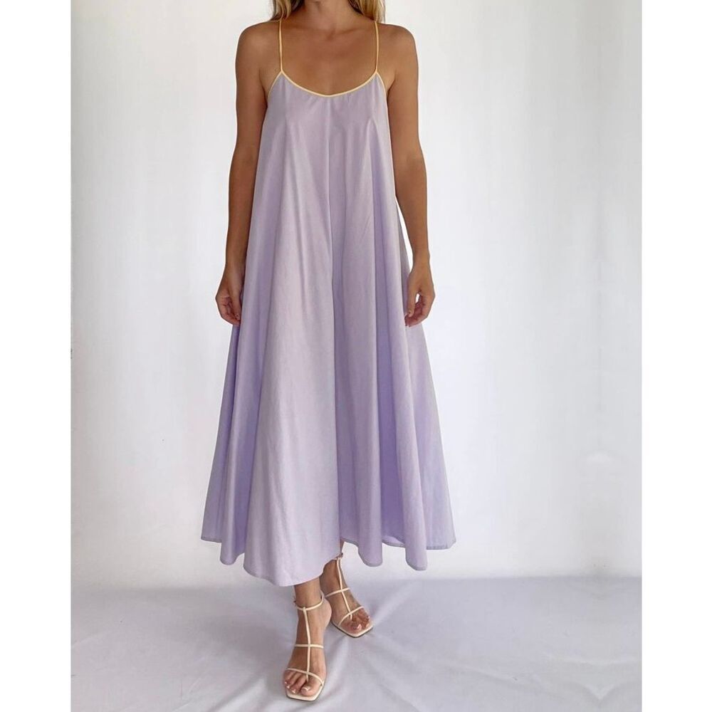 NWT ELF Bali Gabriella Open Back Lilac Cottagecore Slip Dress Women's Medium
